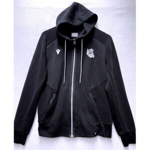 Macron Nemesis Full Zip Hoodie Men's S Black Premier Sportswear Sweatshirt